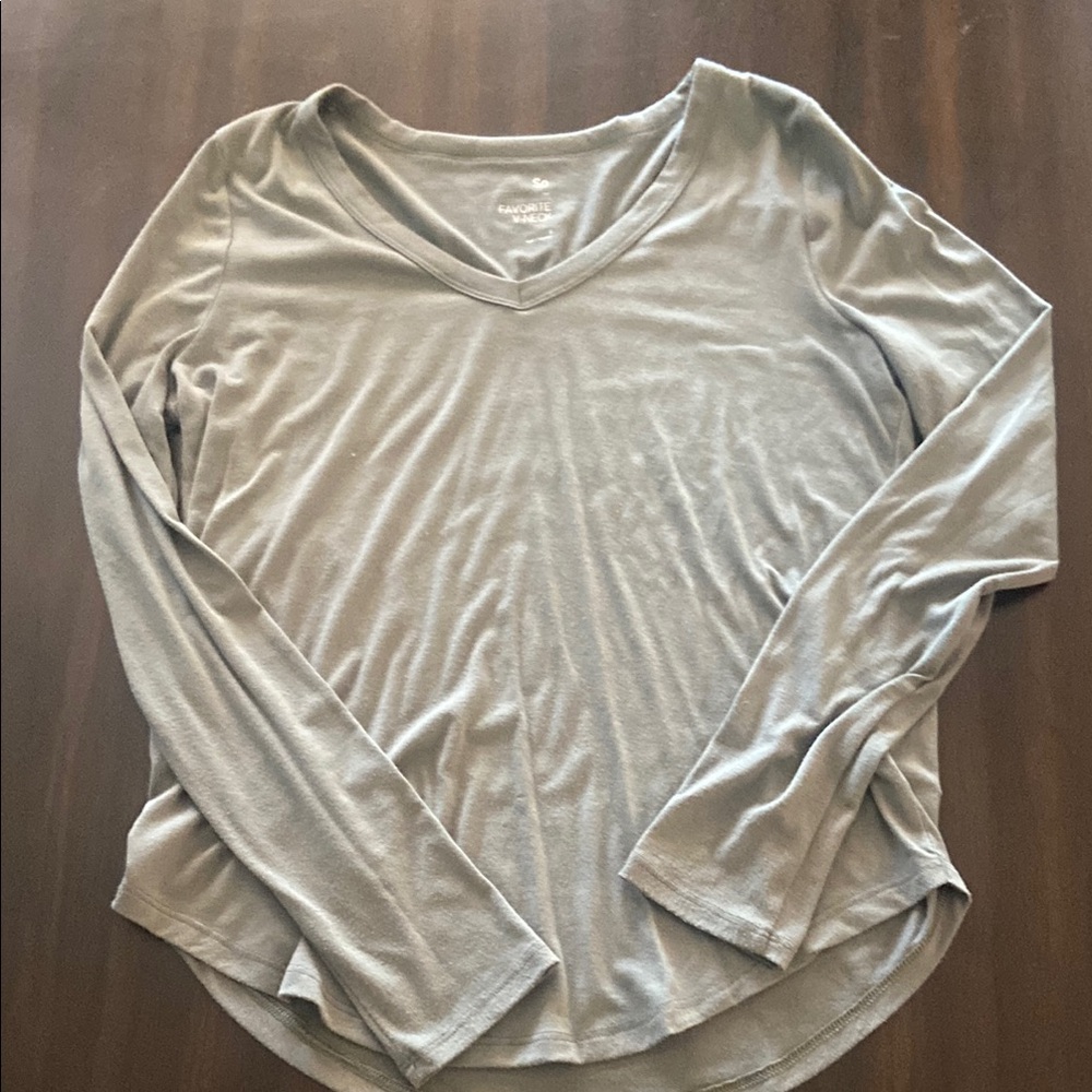 Kohl's Green Fitted Long Sleeve Blouse